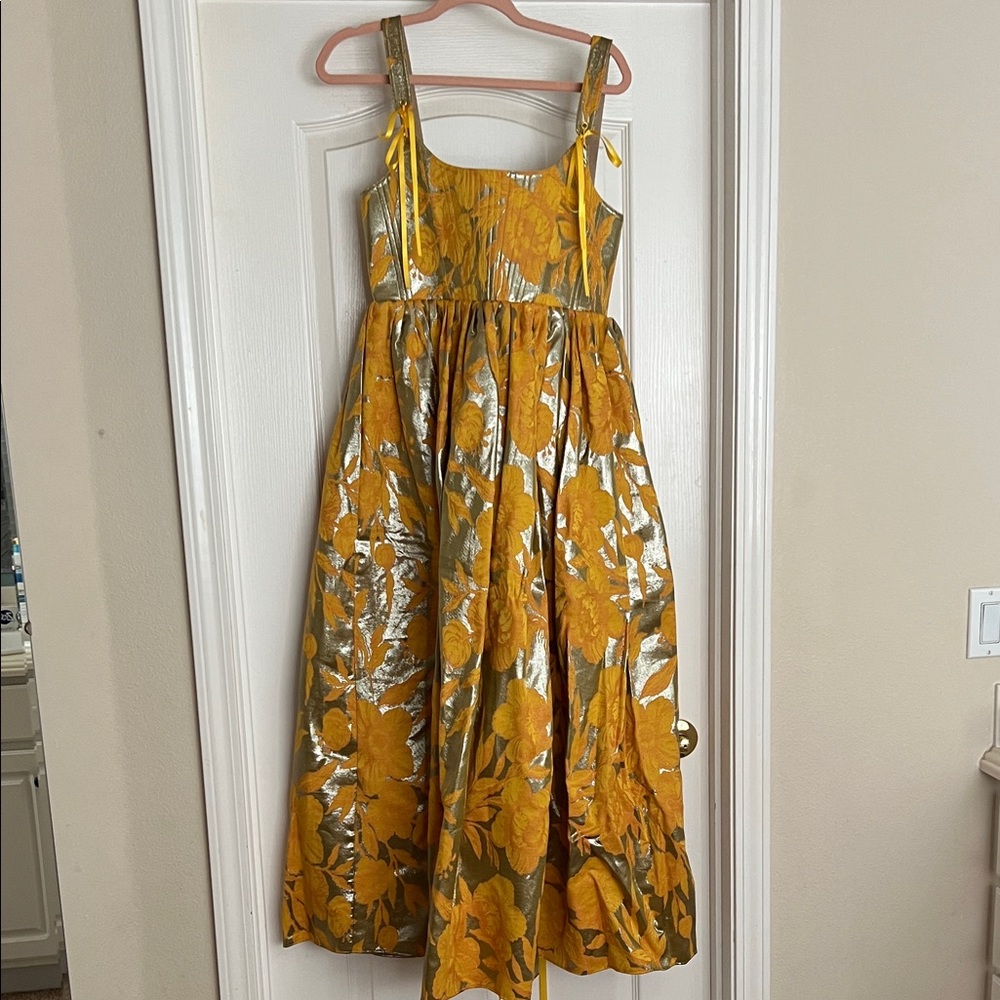 Floral Metallic Corset dress